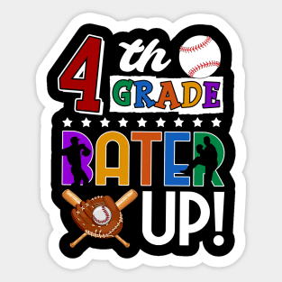 4th Grade Batter-up! Baseball Back to School Sticker